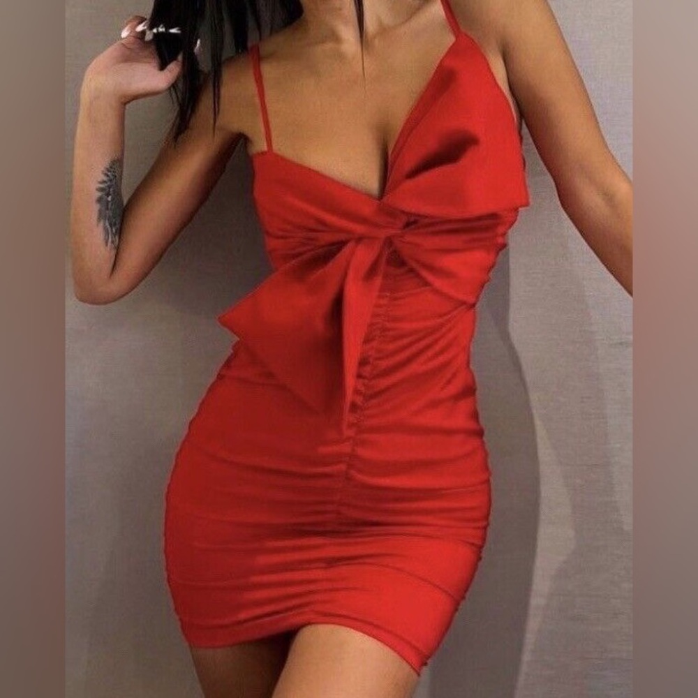 NWOT Zara Bow Mini Dress
